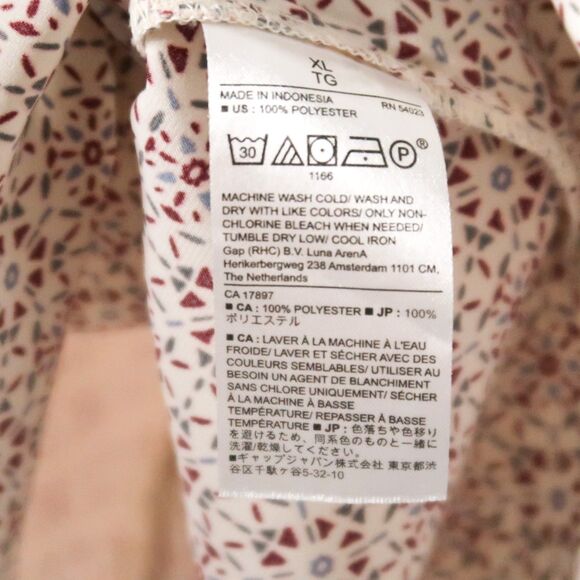 Banana Republic Womens Blouse Size XL Cream Geometric Office Career Classic Top - Picture 8 of 9